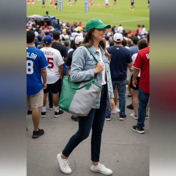 Coach 2020 Bea Tote In Colorblock Green And Gray Like New! - Picture 3 of 15